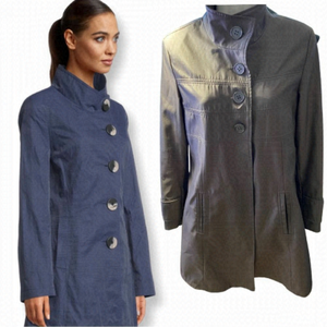 𝅺novelti Trench Metallic Jewel tone Dressy Coat Sz 6